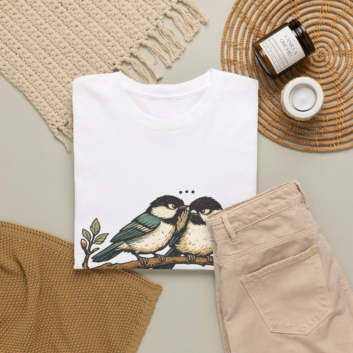 Birds on a Branch T-Shirt — Cute Pairing Songbird Graphic Tee