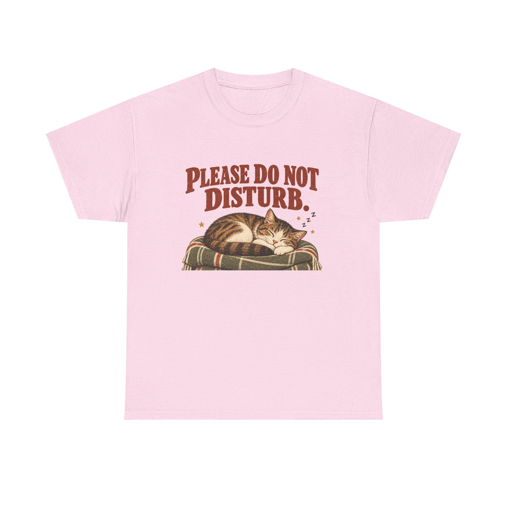 Please Do Not Disturb Cat T-Shirt — Cute Sleeping Cat Tee for Cat Lovers