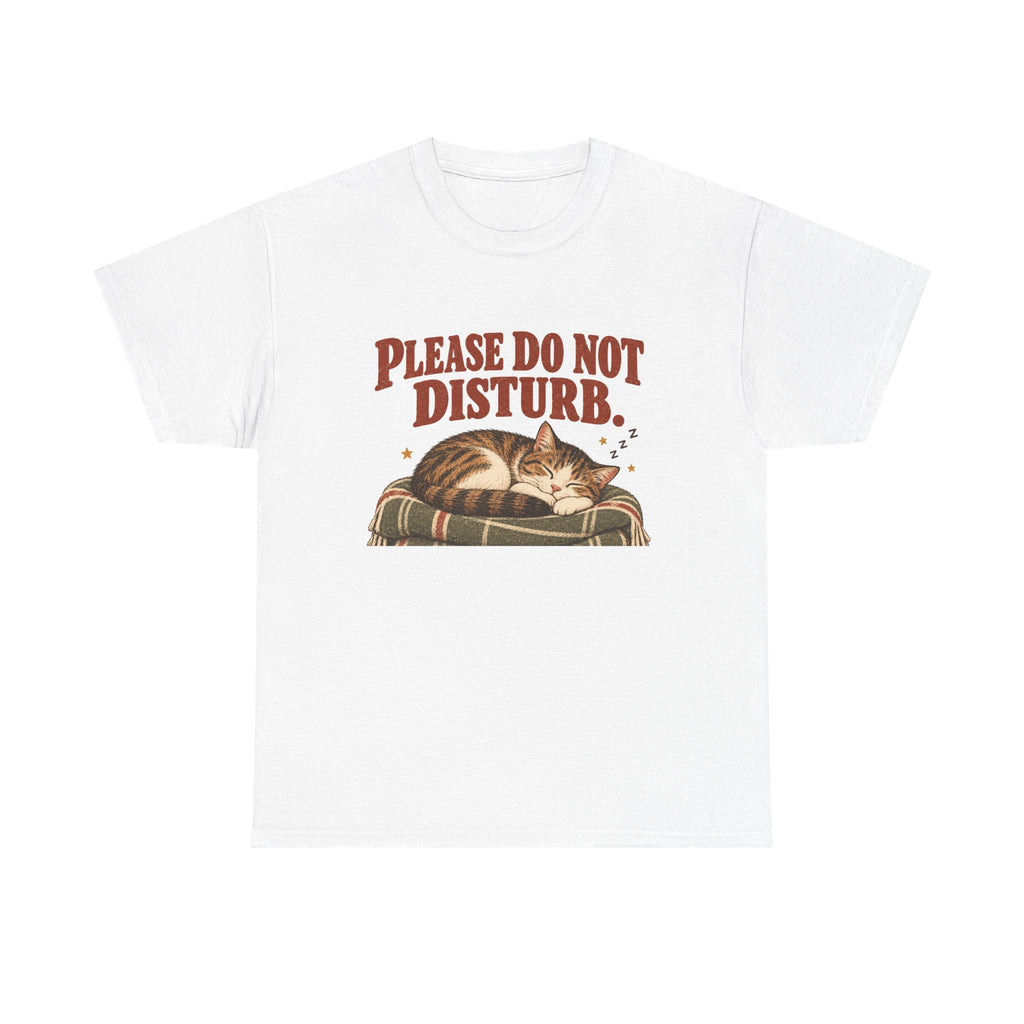 Please Do Not Disturb Cat T-Shirt — Cute Sleeping Cat Tee for Cat Lovers