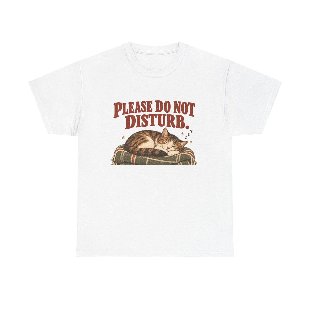 Please Do Not Disturb Cat T-Shirt — Cute Sleeping Cat Tee for Cat Lovers