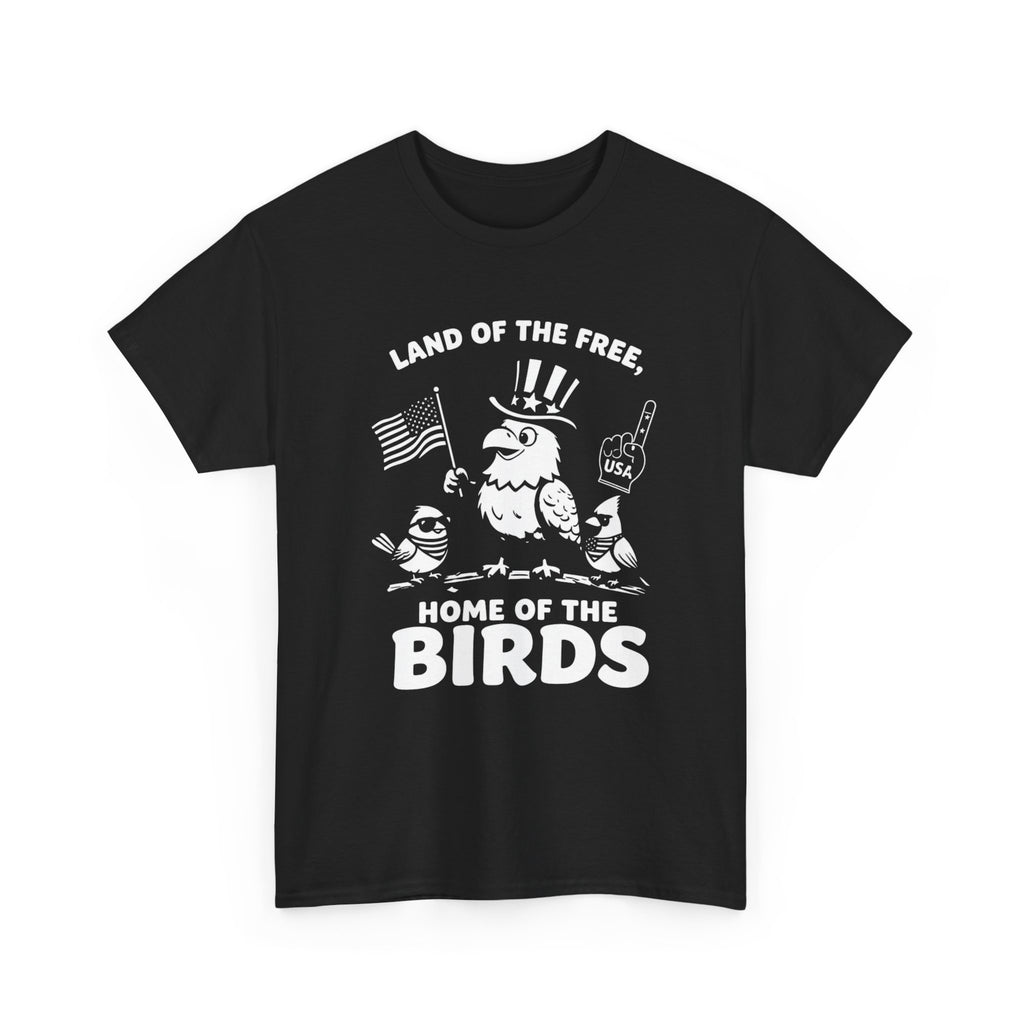 Land of the Free, Home of the Birds T-Shirt — Patriotic Eagle & Chick Tee
