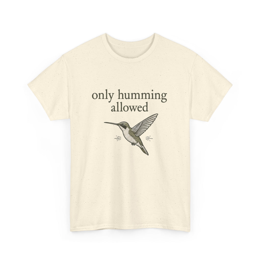 Hummingbird Tee — "only humming allowed" Vintage Bird Graphic Shirt