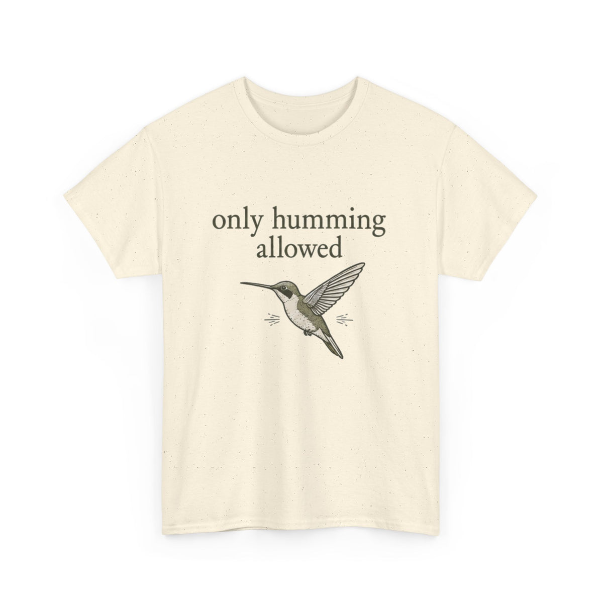 Hummingbird Tee — "only humming allowed" Vintage Bird Graphic Shirt